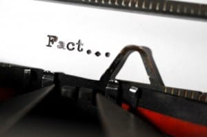 Typewriter typing the word "Fact..."