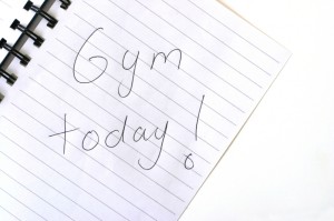 Note saying Gym Today!